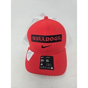 NEW Georgia Bulldogs UGA Nike Rise Red Mesh Snapback Trucker Cap Hat Adult M/L
